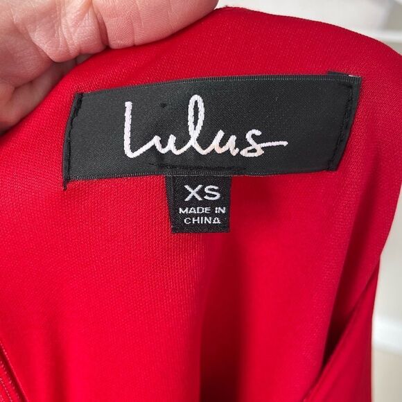 Lulu’s “Lights Down Low” Red Laser Cut-Out Long Sleeve Bodycon Dress - Picture 7 of 9